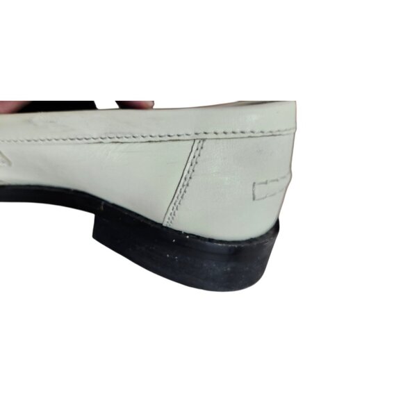 ZARA White Leather Horsebit Loafers Women EU 39 US 8. 5 Gold Buckle AIRFIT Flat - Picture 9 of 13